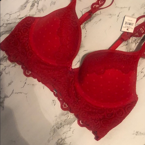 Aerie Red Lace Longline Push Up Bra - Picture 2 of 5
